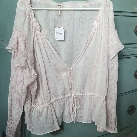 Free People Amanda's printed blouse sz M - Picture 5 of 5